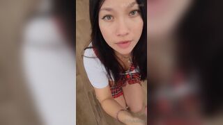 Lily Kawaii dressed as a schoolgirl gets a nice creampie from her boyfriend Onlyfans Video