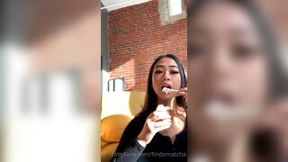 Findomatcha Tongue Teaser With Icecream Outdoor Onlyfans Leaked Video