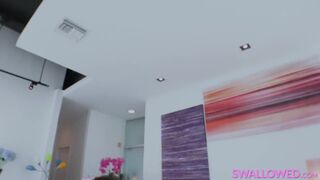 Adriana Chechik And Kalina Ryu Deepthroats A Cock Till They Swap The Cum