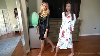 Lilahanne And AsianMochi The Two Skinny Teens With Small Boobs Having A Foursome