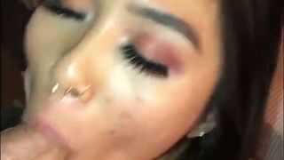 Busty Naught Babe Tasting Thick Dick Sucking It Deep Into Her Throat And Swallow The Load Leaked Video