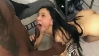 Raven Haired Slim Asian Gets BBC And She Sucking Him Off Cam Video