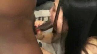 Raven Haired Slim Asian Gets BBC And She Sucking Him Off Cam Video