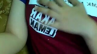 Horny Babe Squeezes Her Boob Video