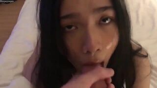 Submissive Asian Sex Slave Gives Sloppy Blowjob And Gets Deep Throat Video