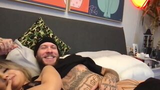 Tattooed Guy Exposes Her Girlfriend's Curvy Tits In Live Chat Video