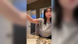 Teen Asian Tiktoker Shows Her Big Boobs At The Mirror Leaked Video