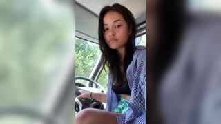Asian Girl Flashing Boobs On a Car Video