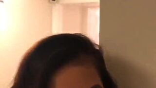 Horny Asian GF Sucking Her BF