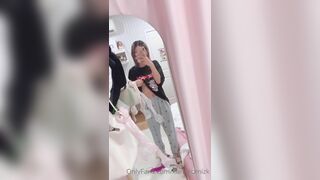 Kumikomizk Asian teen reveals Her Tiny Boobs On Mirror Onlyfans Video