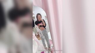 Kumikomizk Asian teen reveals Her Tiny Boobs On Mirror Onlyfans Video