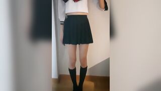 Slim Asian Lady Boy Teasing With Her Big Cock Video