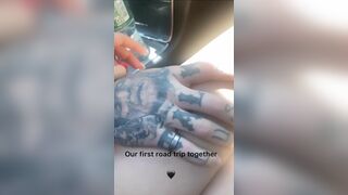 Horny Asian GF Sucking Her BF's Big Cock During The Trip Video