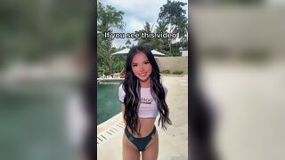 Babyminaox Asian Hot Viet Girl Showing Off Beside a Pool Tiktok Video