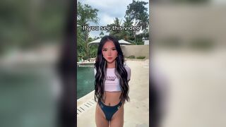 Babyminaox Asian Hot Viet Girl Showing Off Beside a Pool Tiktok Video