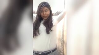 Shy Asian GF Filming Her Nudes With Stripteasing Leaked Video