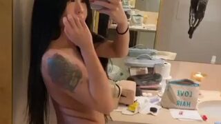 Sexy Thicc Ass Asian Babe Showing Off On Mirror Video