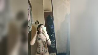 Tatted Asian Bitch Teasing With Her Perfect Body Video
