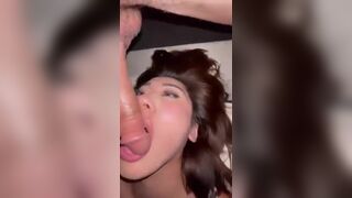 Asian Teen Gets A Deepthroat By a Huge Cock Video