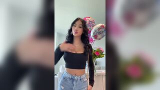 Sexy Asian Cutie With Big Boobies Dancing While Showing her Bouncy Tits Video