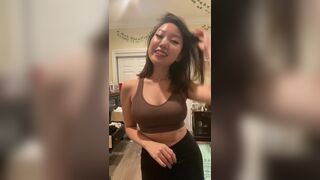 Cute Sexy Asian With Big Tits Dancing Off Video