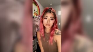 Asian Pink Haired Girl Showing Off Video