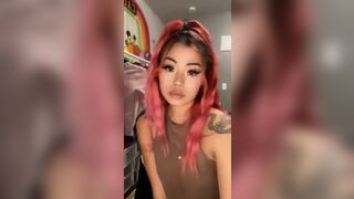 Asian Pink Haired Girl Showing Off Video