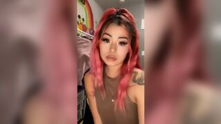 Asian Pink Haired Girl Showing Off Video