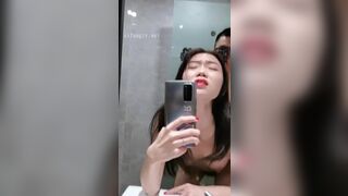 Amateur Asian Couple Mirror Sex Video