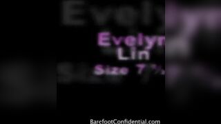 Evelin Lin Horny Asian Gives a Hot Footjob After Showing Off Pussy and Booty Video