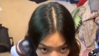 Asian Gf Gets His Hard Cock Inside Her Mouth Video