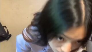 Asian Gf Gets His Hard Cock Inside Her Mouth Video