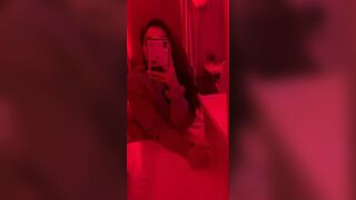 Hot Asian Teen In a Red Room Showing Off In a Mirror Video