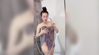 Pongkyubi1995 Pretty Asian Babe Reveals Her Juicy Wet Boobs While Showering Onlyfans Video