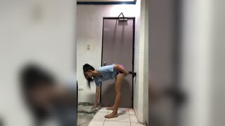 Pretty Asian Teen Teases Pussy With Huge Toy Video