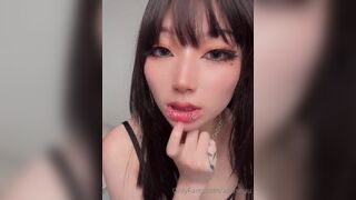 Atlaseuu Asian Exotic Slut Sucking a Glassy Dildo Onlyfans Cam Video