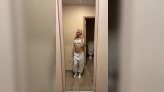 Diakimeko Pretty Asian Showing Off On Mirror In White Outfit Onlyfans Video
