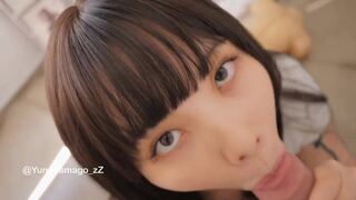 Yuna tamago Short Hair Asian Sucking a Cock Video