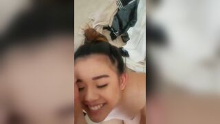 Pretty Asian Teen Sucking Big Cock Video