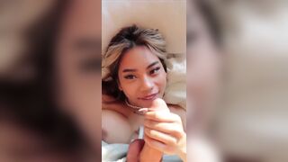 Slutty Asian Gf Sucking a Cock After Waking Up From Sleeping Video