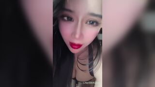 Horny Asian pretty Girl Teases Her Hot Boobs While Sucking a Dildo Video