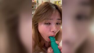 Asian Babe Licking Toy On Cam Video