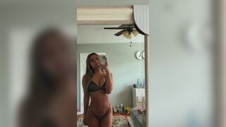 Sexy Looked Asian GF Wearing Hot Bikini Mirror Cam Video
