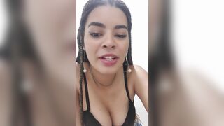 Pretty Asian Chick Showing Off Her Nice Tits With Stripteasing Video