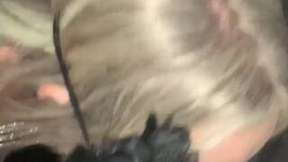 Blonde Slut In a Mask Sucking a Hard Cock In Gloryhole Video