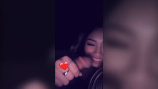 Asian Cutie Sucks His Cock With a Smile In Dark Video