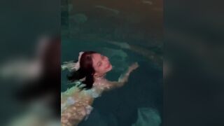 Cute Asian Girl Swimming In A Swim Pool Video