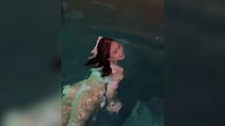 Cute Asian Girl Swimming In A Swim Pool Video