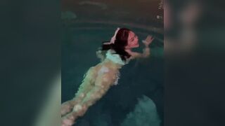 Cute Asian Girl Swimming In A Swim Pool Video