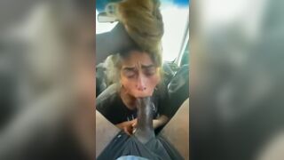 Street Hoe Deep Throating Huge BBC In The Car Video
